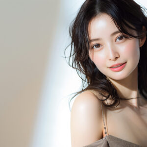 サマーファッションの女性